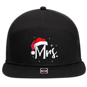 Mr And Mrs Claus Couples Matching Christmas Pajamas Santa 7 Panel Mesh Trucker Snapback Hat