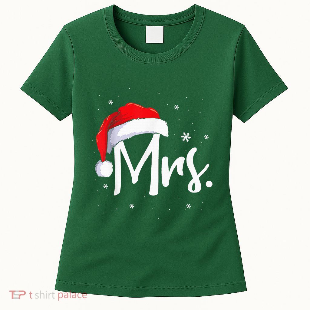 Mr And Mrs Claus Couples Matching Christmas Pajamas Santa Womens T-Shirt