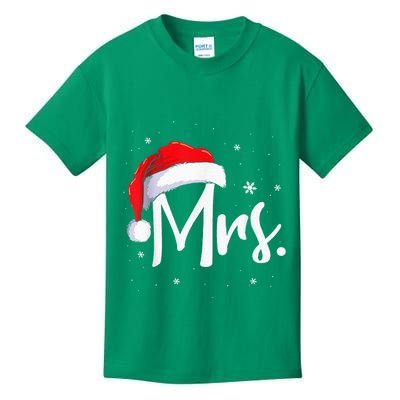 Mr And Mrs Claus Couples Matching Christmas Pajamas Santa Kids T-Shirt