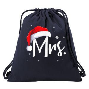 Mr And Mrs Claus Couples Matching Christmas Pajamas Santa Drawstring Bag