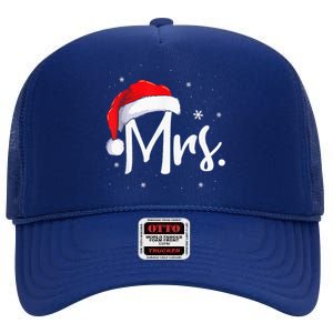 Mr And Mrs Claus Couples Matching Christmas Pajamas Santa High Crown Mesh Back Trucker Hat