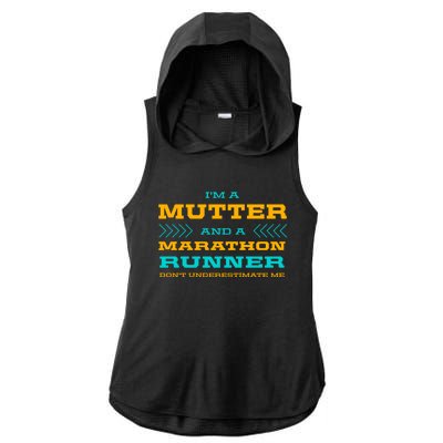 Mutter And Marathon Runner Funny Running Humor Sprinting Mom Meaningful Gift Ladies PosiCharge Tri-Blend Wicking Draft Hoodie Tank