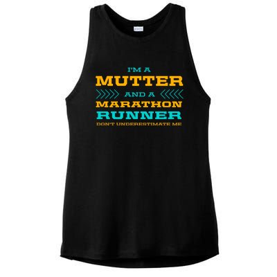 Mutter And Marathon Runner Funny Running Humor Sprinting Mom Meaningful Gift Ladies PosiCharge Tri-Blend Wicking Tank