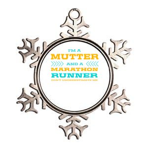 Mutter And Marathon Runner Funny Running Humor Sprinting Mom Meaningful Gift Metallic Star Ornament