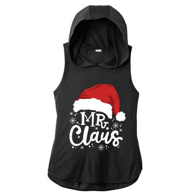 Mr And Mrs Santa Claus Funny Couples Matching Christmas Long Sleeve Ladies PosiCharge Tri-Blend Wicking Draft Hoodie Tank