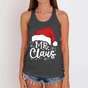 Mr And Mrs Santa Claus Funny Couples Matching Christmas Long Sleeve Women's Knotted Racerback Tank