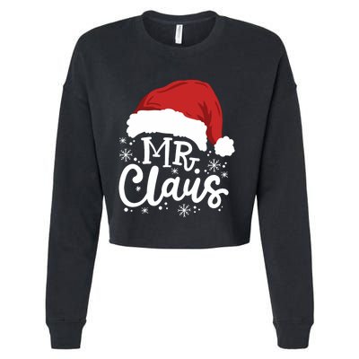 Mr And Mrs Santa Claus Funny Couples Matching Christmas Long Sleeve Cropped Pullover Crew