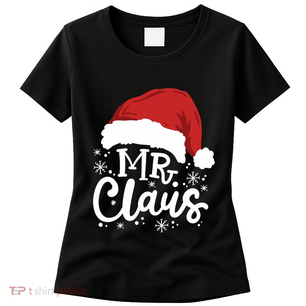Mr And Mrs Santa Claus Funny Couples Matching Christmas Long Sleeve Womens T-Shirt