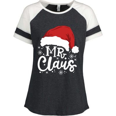 Mr And Mrs Santa Claus Funny Couples Matching Christmas Long Sleeve Enza Ladies Jersey Colorblock Tee