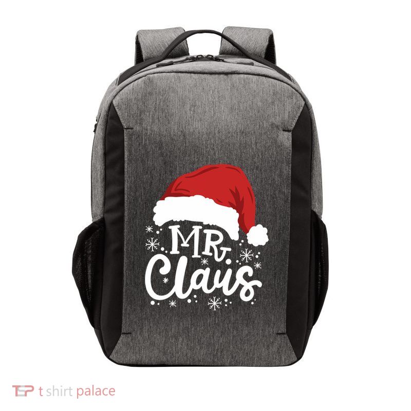Mr And Mrs Santa Claus Funny Couples Matching Christmas Long Sleeve Vector Backpack