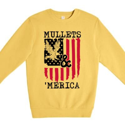 Mullets And Merica Mullet Eagle Flag | Party In The Back Premium Crewneck Sweatshirt