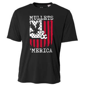 Mullets And Merica Mullet Eagle Flag | Party In The Back Cooling Performance Crew T-Shirt