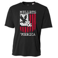 Mullets And Merica Mullet Eagle Flag | Party In The Back Cooling Performance Crew T-Shirt