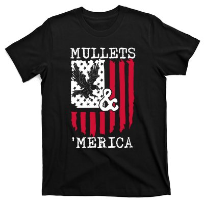 Mullets And Merica Mullet Eagle Flag | Party In The Back T-Shirt