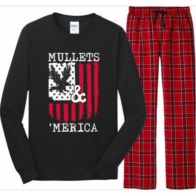 Mullets And Merica Mullet Eagle Flag | Party In The Back Long Sleeve Pajama Set