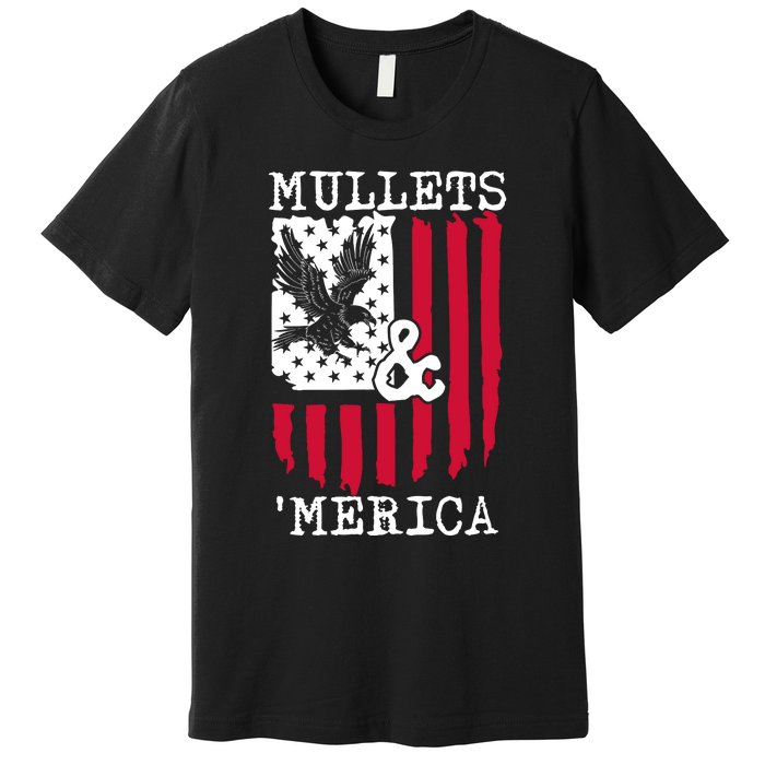 Mullets And Merica Mullet Eagle Flag | Party In The Back Premium T-Shirt