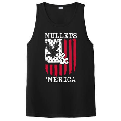 Mullets And Merica Mullet Eagle Flag | Party In The Back PosiCharge Competitor Tank