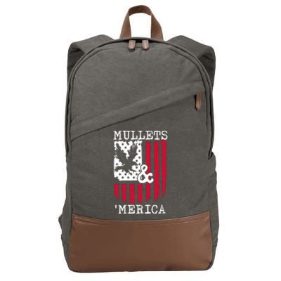 Mullets And Merica Mullet Eagle Flag | Party In The Back Cotton Canvas Backpack