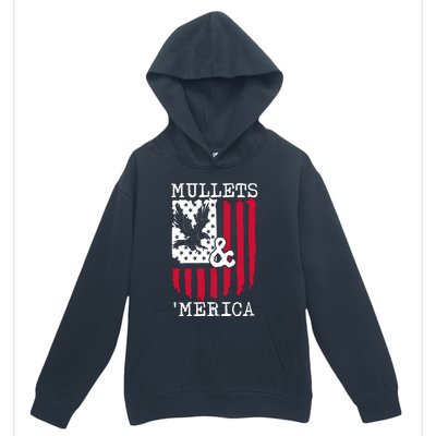 Mullets And Merica Mullet Eagle Flag | Party In The Back Urban Pullover Hoodie