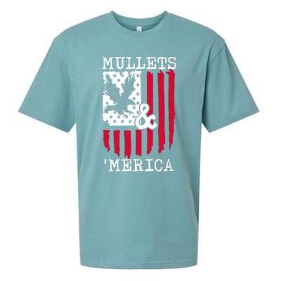 Mullets And Merica Mullet Eagle Flag | Party In The Back Sueded Cloud Jersey T-Shirt