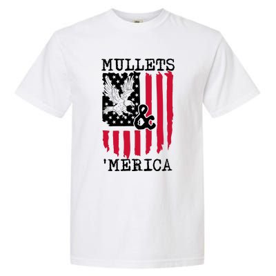 Mullets And Merica Mullet Eagle Flag | Party In The Back Garment-Dyed Heavyweight T-Shirt