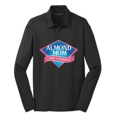 Middleclassfancy Almond Mom Just A Handful Silk Touch Performance Long Sleeve Polo