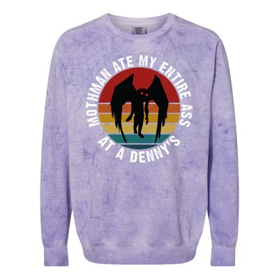 Mothman Ate My Entire Ass At A Denny's Colorblast Crewneck Sweatshirt