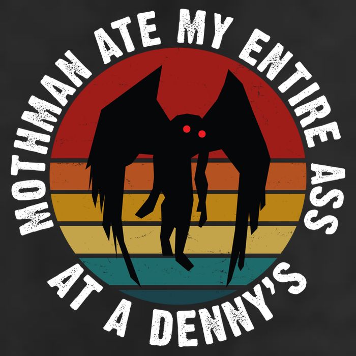 Mothman Ate My Entire Ass At A Denny's 7 Panel Mesh Trucker Snapback Hat