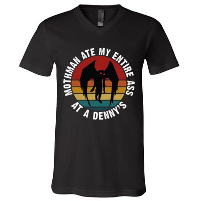 Mothman Ate My Entire Ass At A Denny's V-Neck T-Shirt