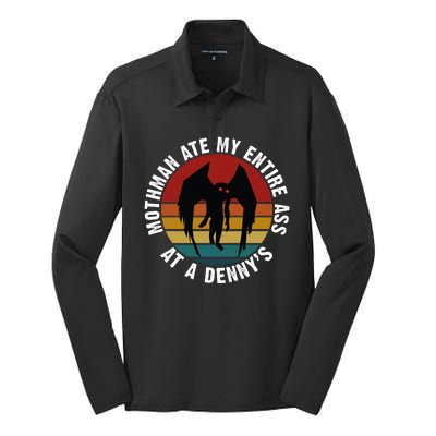 Mothman Ate My Entire Ass At A Denny's Silk Touch Performance Long Sleeve Polo