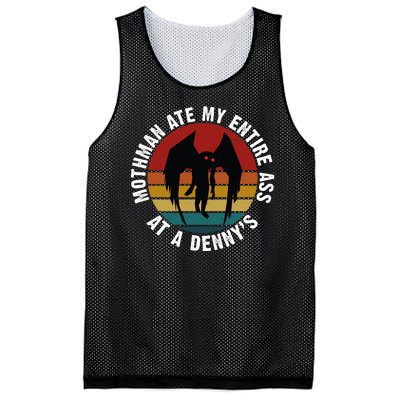 Mothman Ate My Entire Ass At A Denny's Mesh Reversible Basketball Jersey Tank