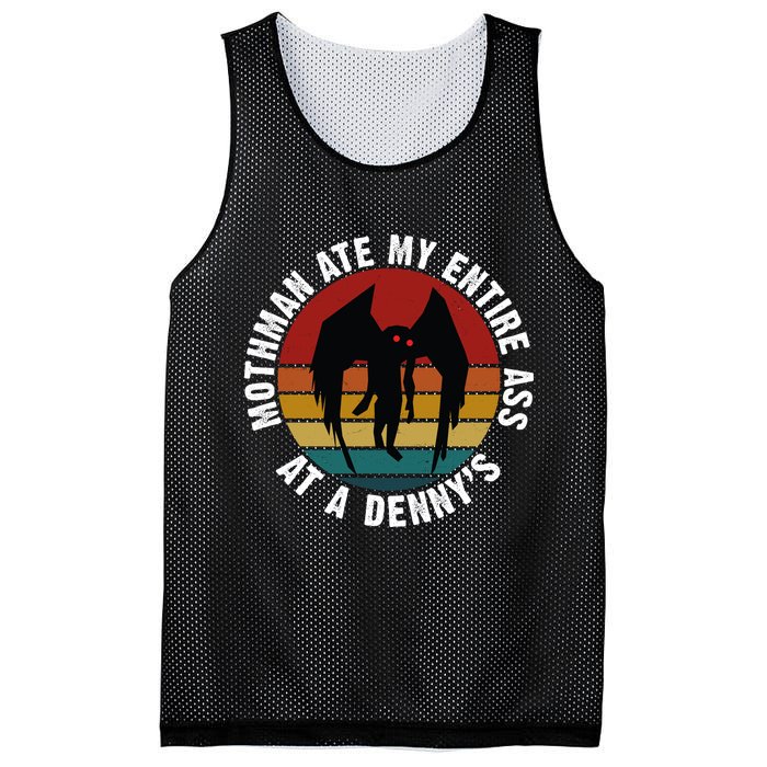 Mothman Ate My Entire Ass At A Denny's Mesh Reversible Basketball Jersey Tank
