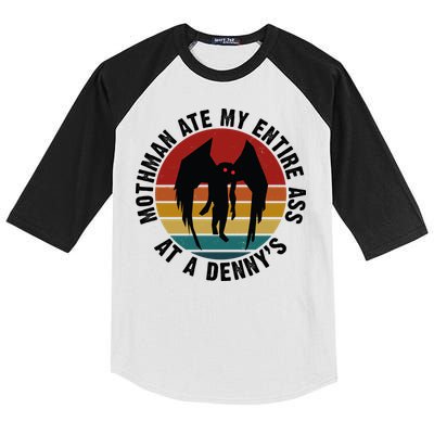 Mothman Ate My Entire Ass At A Denny's Kids Colorblock Raglan Jersey