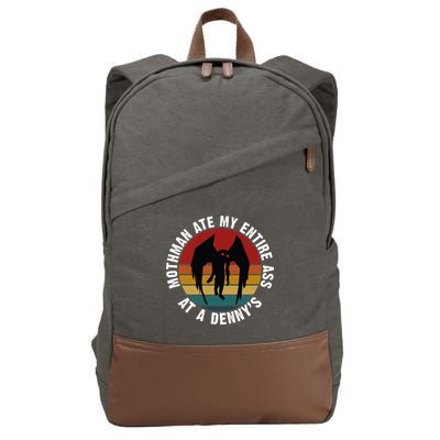 Mothman Ate My Entire Ass At A Denny's Cotton Canvas Backpack