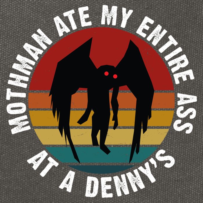 Mothman Ate My Entire Ass At A Denny's Cotton Canvas Backpack