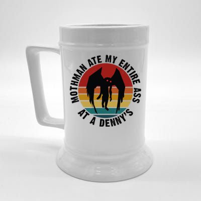 Mothman Ate My Entire Ass At A Denny's Beer Stein