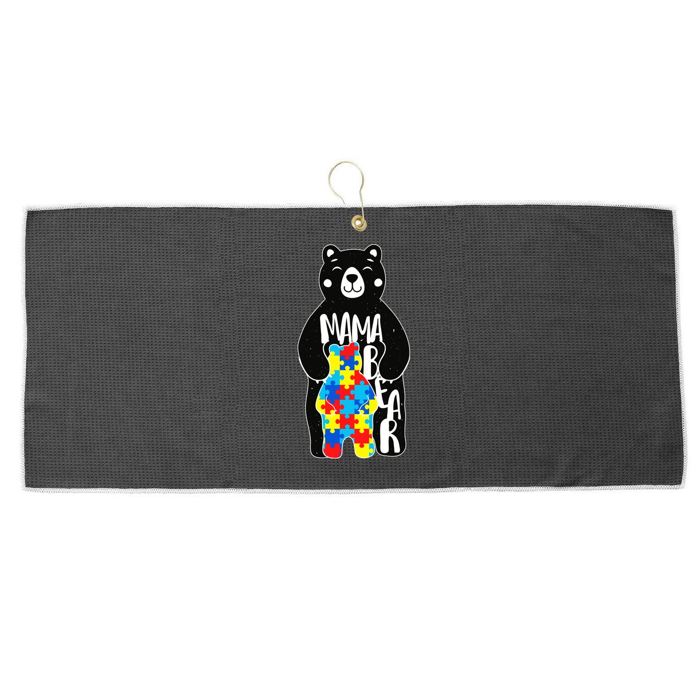 Mama Bear Autism Awareness Large Microfiber Waffle Golf Towel
