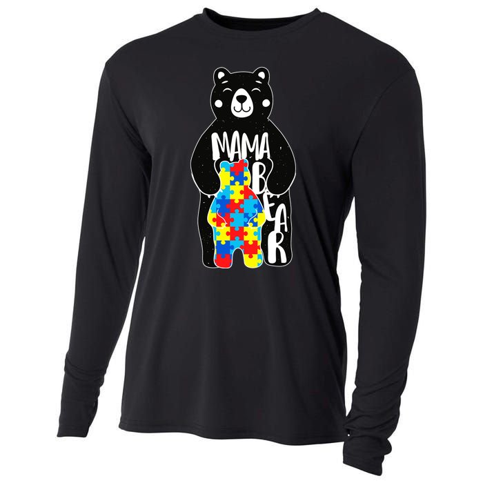 Mama Bear Autism Awareness Cooling Performance Long Sleeve Crew