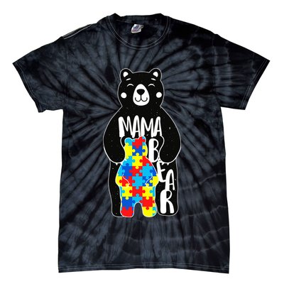 Mama Bear Autism Awareness Tie-Dye T-Shirt