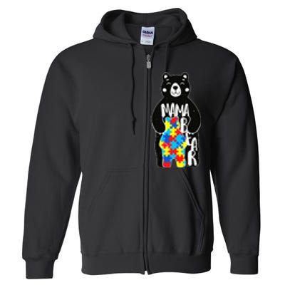 Mama Bear Autism Awareness Full Zip Hoodie