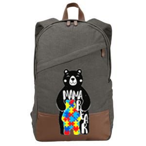 Mama Bear Autism Awareness Cotton Canvas Backpack