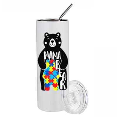 Mama Bear Autism Awareness Stainless Steel Tumbler