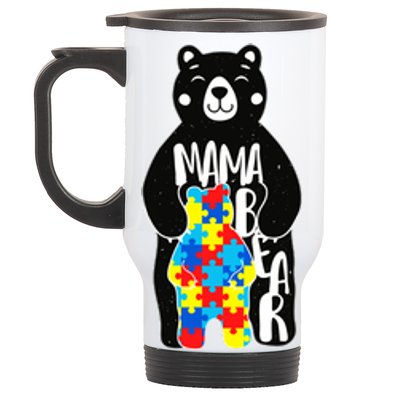 Mama Bear Autism Awareness Stainless Steel Travel Mug