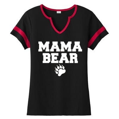 Mama Bear Claw Mom Ladies Halftime Notch Neck Tee