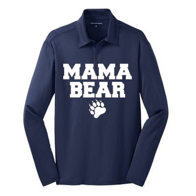 Mama Bear Claw Mom Silk Touch Performance Long Sleeve Polo