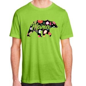 Mama Bear Cute Flower Pattern Adult ChromaSoft Performance T-Shirt