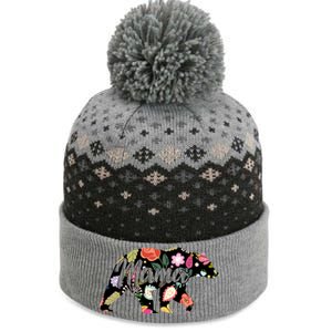 Mama Bear Cute Flower Pattern The Baniff Cuffed Pom Beanie