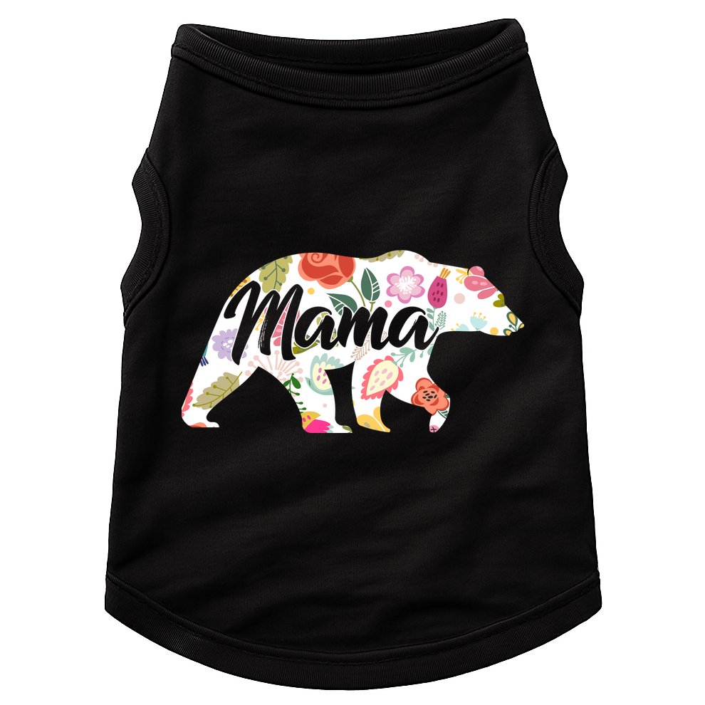 Mama Bear Cute Flower Pattern Doggie Tank