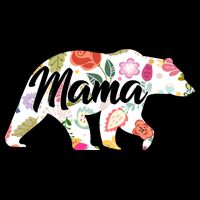 Mama Bear Cute Flower Pattern Cooling Performance Crew T-Shirt
