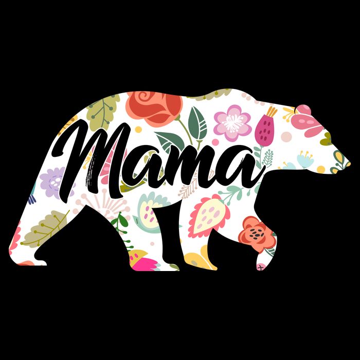 Mama Bear Cute Flower Pattern Cooling Performance Crew T-Shirt